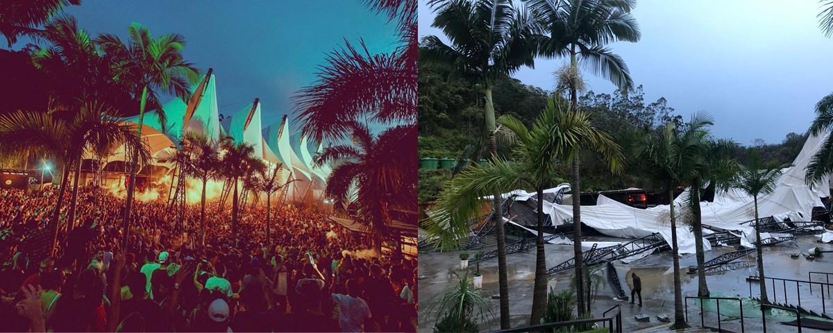 Estrutura do Green Valley vem abaixo após ciclone que atingiu Santa Catarina